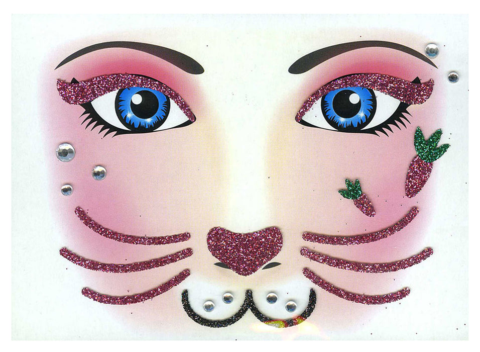 Face Art Decor Glitzer Tattoo Sticker Hase