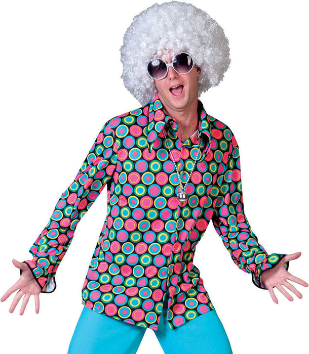 Polka Dot Retro Hippie Hemd für Herren