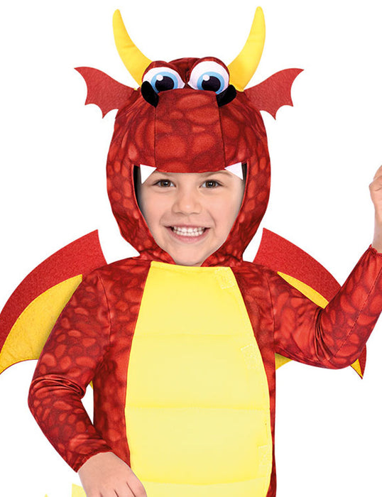 Drachen Kostüm "Red Dragon" für Kinder - Rot | Comic Tierkostüm