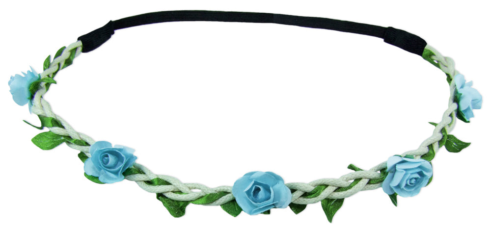 Blumen Haarband "Bella" mit kleinen Rosen | Hellblau