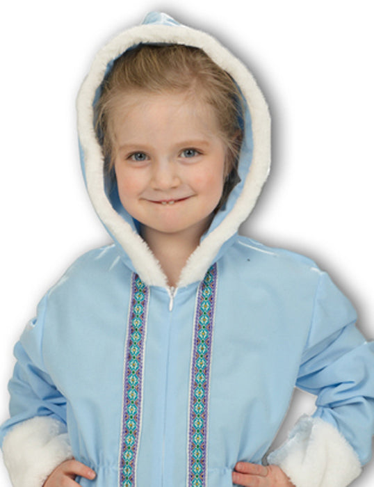 Eskimo Kostüm für Kinder - Hellblau | Faschingskostüm Overall mit Kapuze