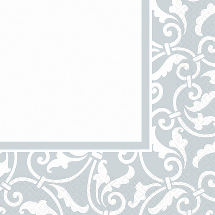 Servietten "Hochzeit" - Silber Weiß | 16 Stk./33x33cm