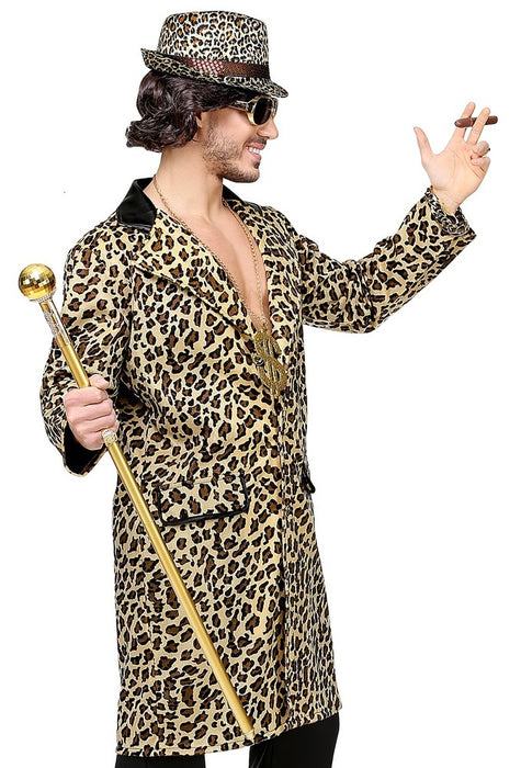 Pimp Kostüm Mantel "Hustler" | Leoparden Look