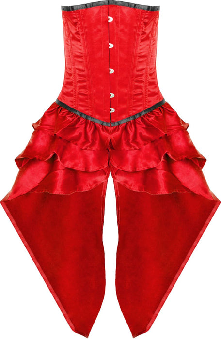 Corsage Mieder mit Schößchen - Rot