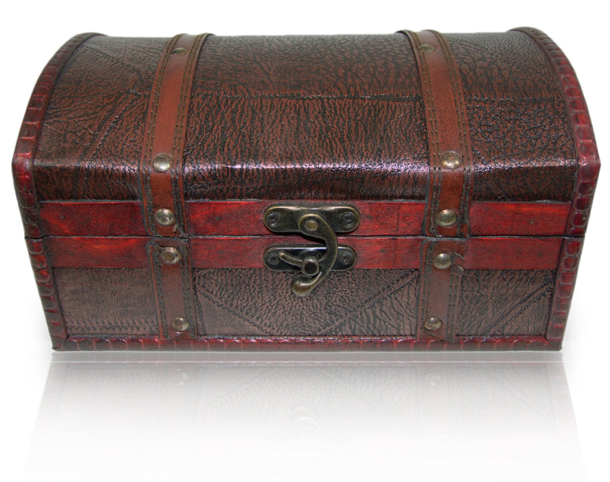 Schatzkiste Holz Piratentruhe Geschenkbox Aufbewahrungsbox | 24x16x12 cm