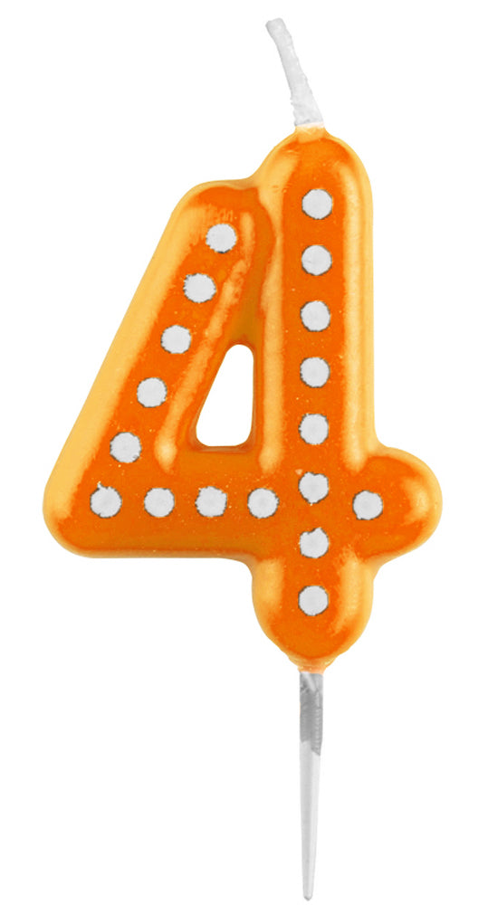 Amscan Zahlenkerze 4 Für Geburtstagstorten - 6,5 Cm Hoch, Bunt Sortiert