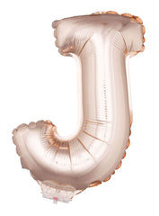 Buchstaben Folienballon mit Stab 41 cm - Roségold Buchstabe J