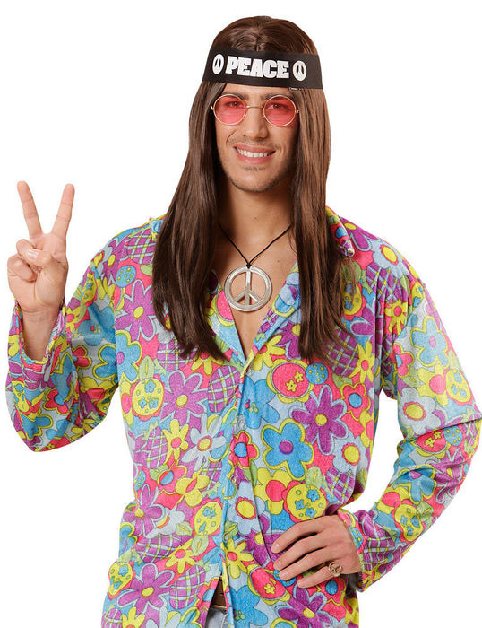 Hippie Peace Set 3-tlg. | Stirnband Brille Peace-Kette