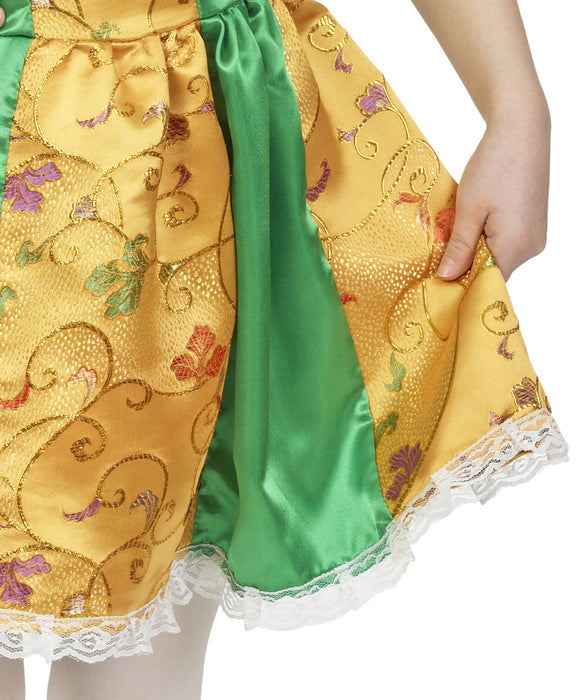 Froschkönigin Märchenkostüm für Mädchen - Gold Grün | Prinzessin Kinderkostüm