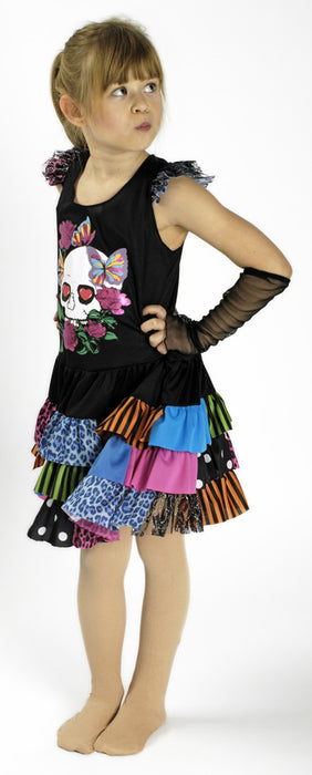 Lovely Punk Kleid und Armstulpen für Kinder Gr. 140 152