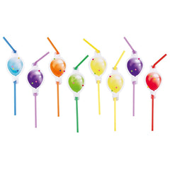 "Balloons" 8 Trinkhalme Strohhalme mit Bild 9900325 | Geburtstag Partydekoration