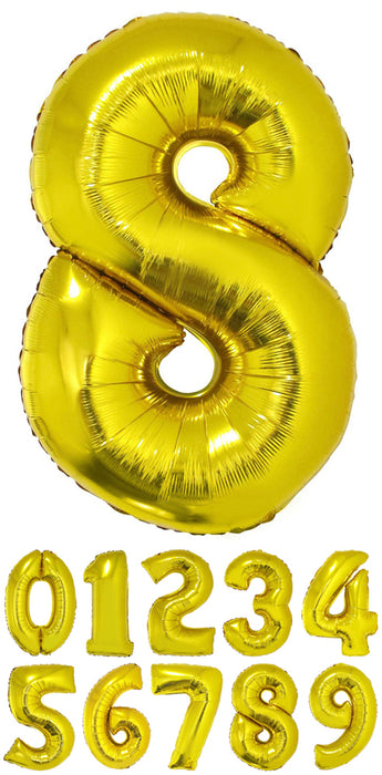 XXL Zahlen Folienballon 100 cm - Gold 9
