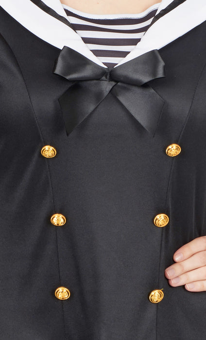 Matrosin Navy Girl Kostüm Svea für Damen - Schwarz Weiß