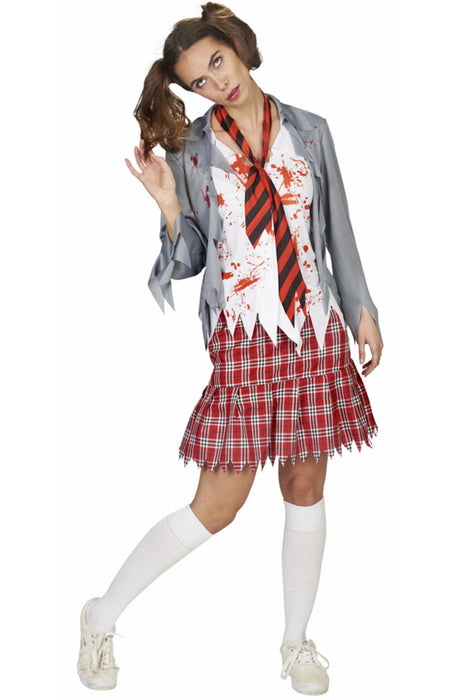 Zombie Schulmädchen Kostüm Samy für Damen