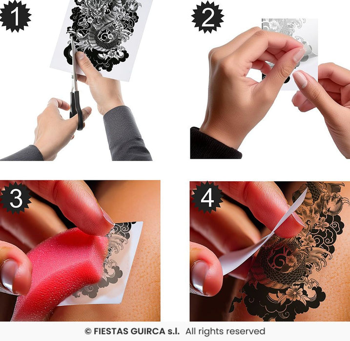 Halloween Tattoos "Drache" | 14 x 9 cm