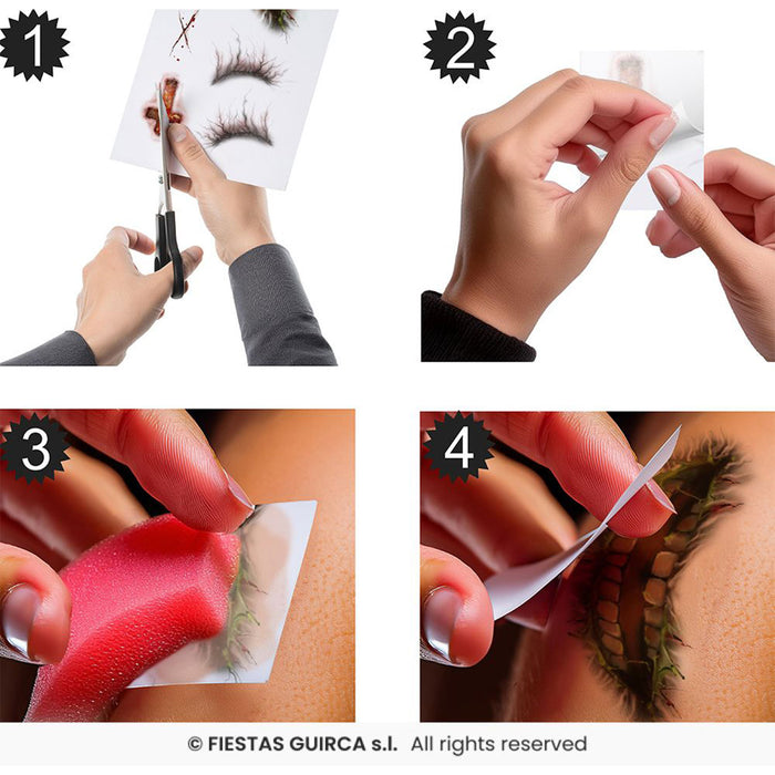 Halloween Tattoos "Zombie-Gesicht" | 14 x 9 cm