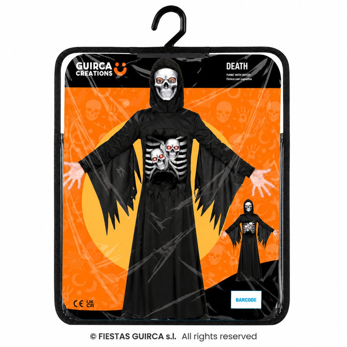 Halloween "Tod" Kostüm für Kinder | Tunika mit Kapuze