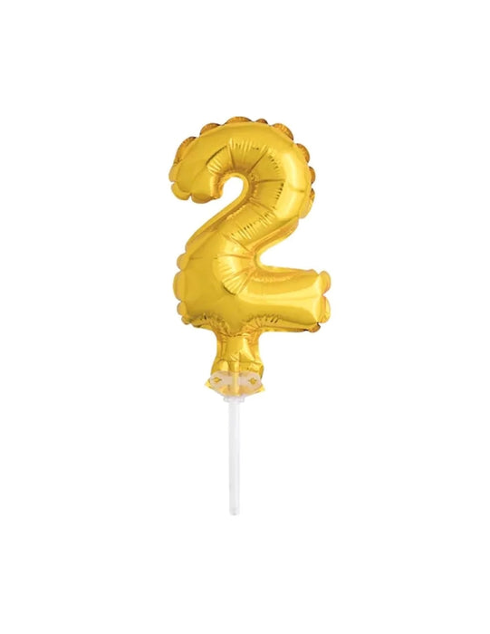 Tortendeko Ballonzahl, ca.13cm #2 Gold