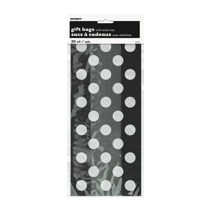 Geschenktüte 12x28cm/20St. Dots Schwarz