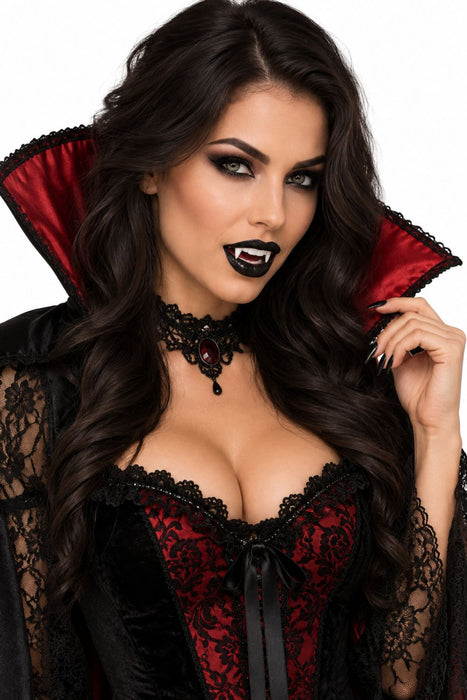 Vampir Eckzähne + Mini Lippenstift