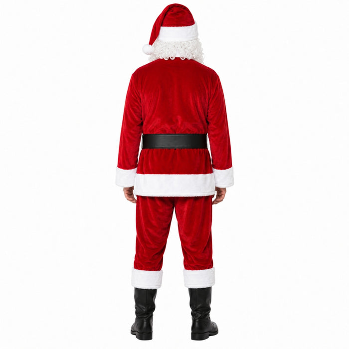 Weihnachtsmann Nikolaus Kostüm aus Samt | Rot - 4 tlg.