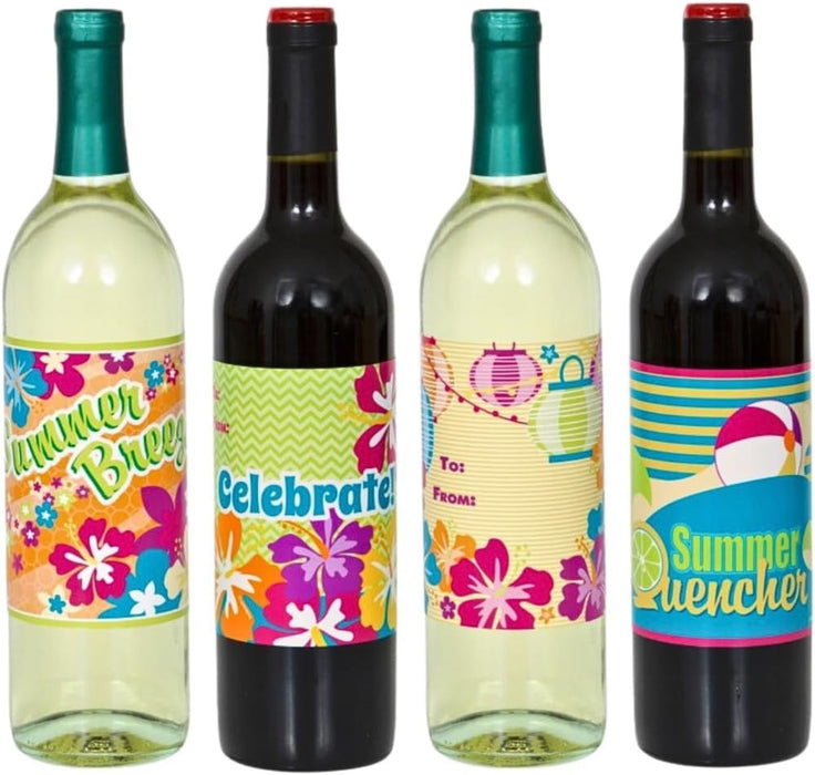 Labels für Weinflaschen SUMMER 4Stk.