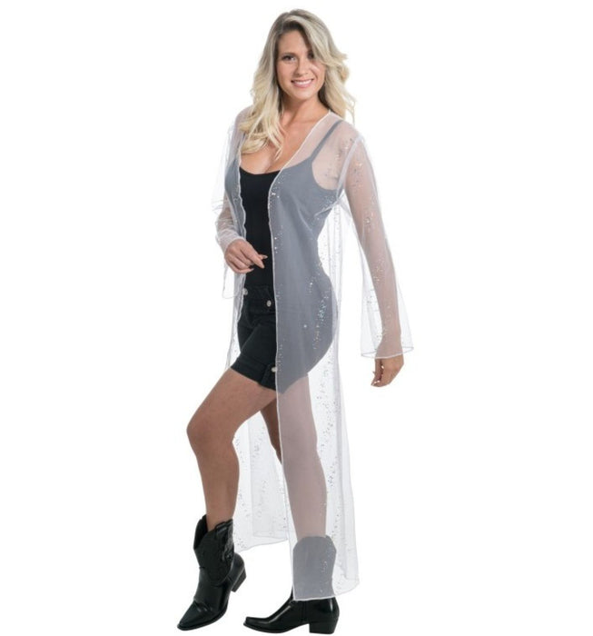 Sommer Festival Jacke mit Strass | Weiß Lang