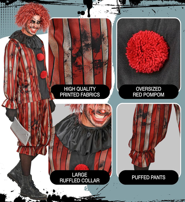 Horror Clown „Wicked Clown“ Kostüm für Herren | 3-tlg.