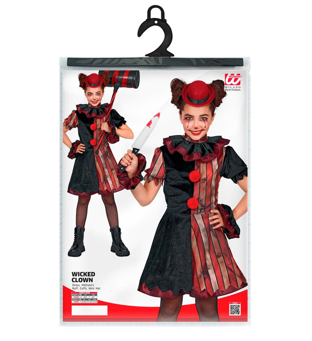 Horror Clownin "Wicked Clown" für Mädchen | 5-tlg.