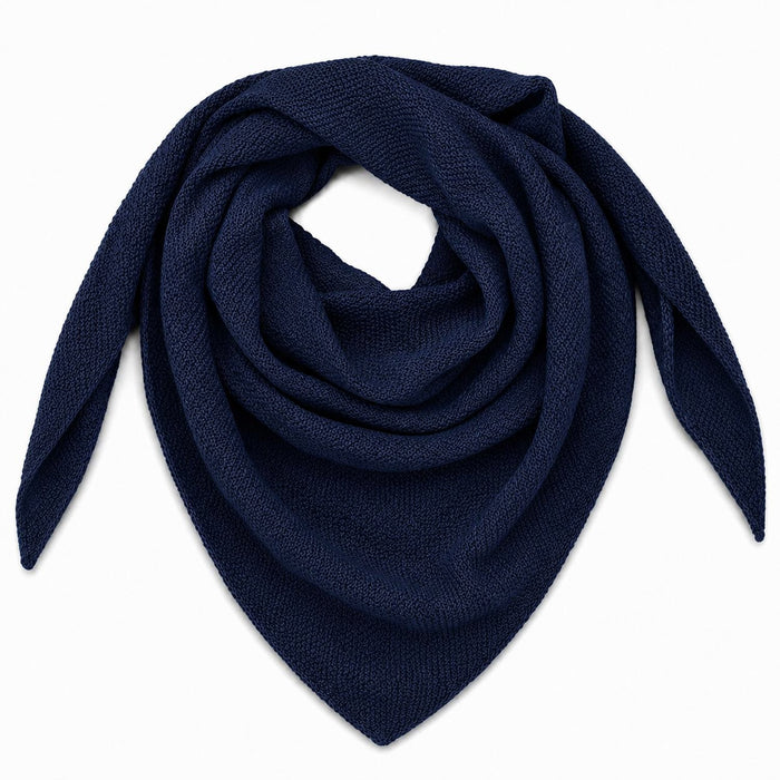 XL Strick Dreieckstuch - Schal  200 x 80 cm | Dunkelblau