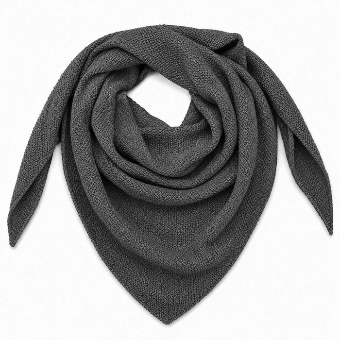 XL Strick Dreieckstuch - Schal  200 x 80 cm | Dunkelgrau