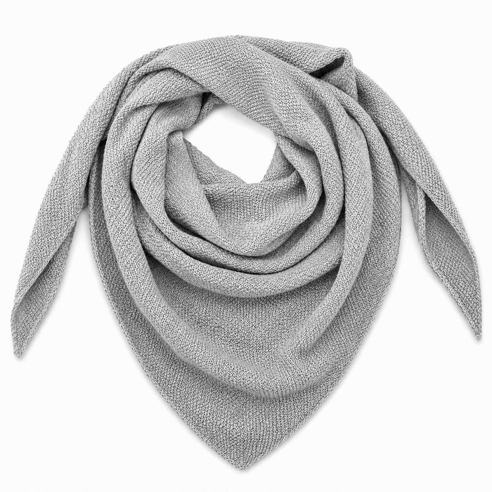 XL Strick Dreieckstuch - Schal  200 x 80 cm | Silbergrau