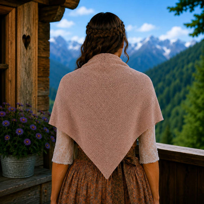XL Strick Dreieckstuch - Schal  200 x 80 cm | Taupe