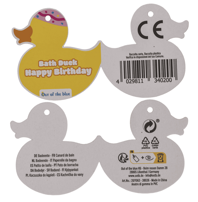 Quietsche-Ente "Happy Birthday" | 10 cm