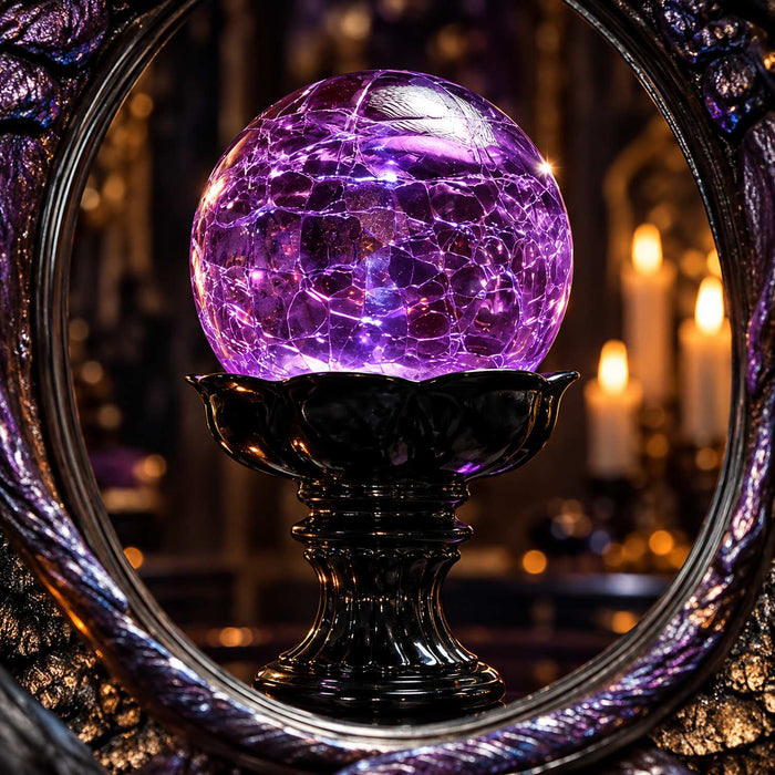 LED Zauberkugel 22 cm | Lila – Halloween Dekoration