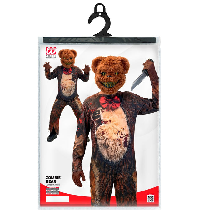 "Zombie Teddybär" Kostüm für Kinder | Overall und Maske