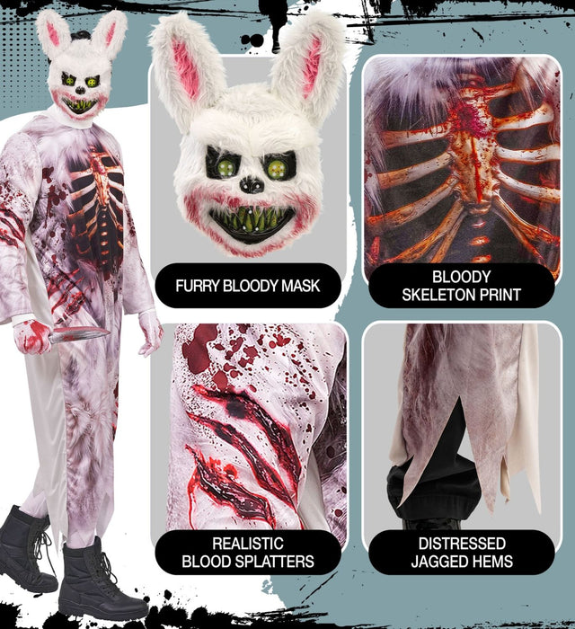 "Zombie Bunny" Kostüm für Herren | Overall und Maske