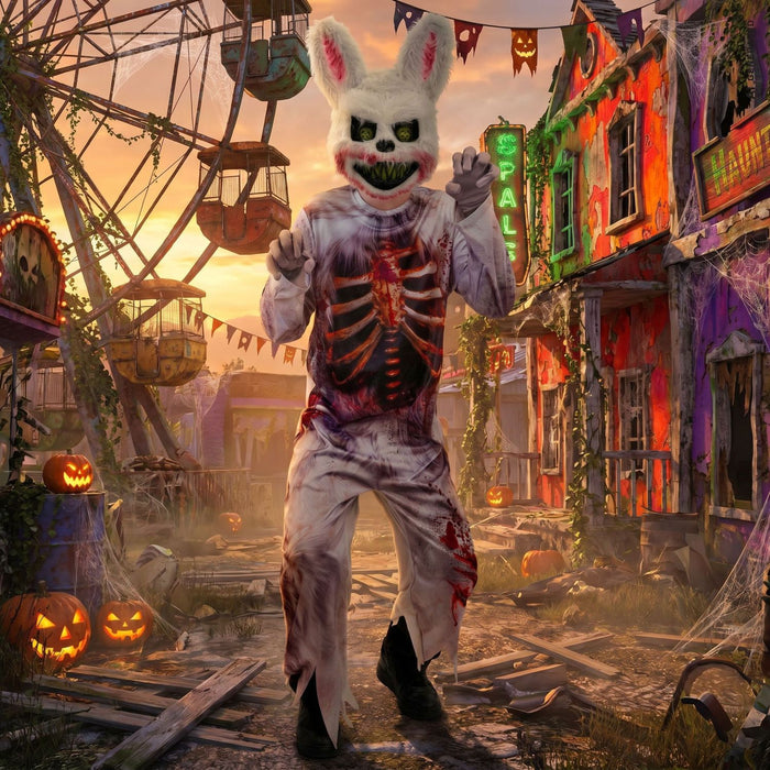 "Zombie Bunny" Kostüm für Kinder | Overall und Maske