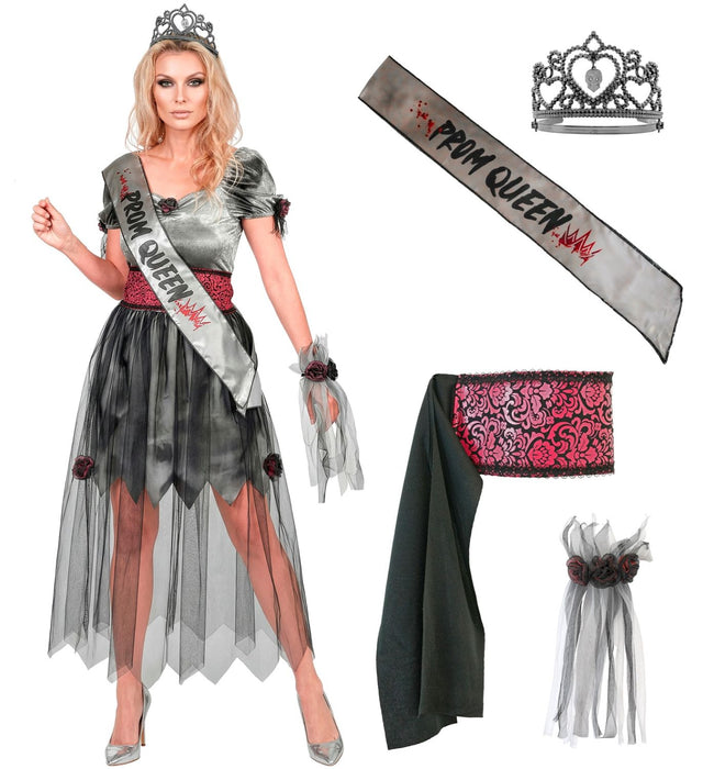 "Zombie Schönheitskönigin" Kostüm für Damen | 5-tlg.