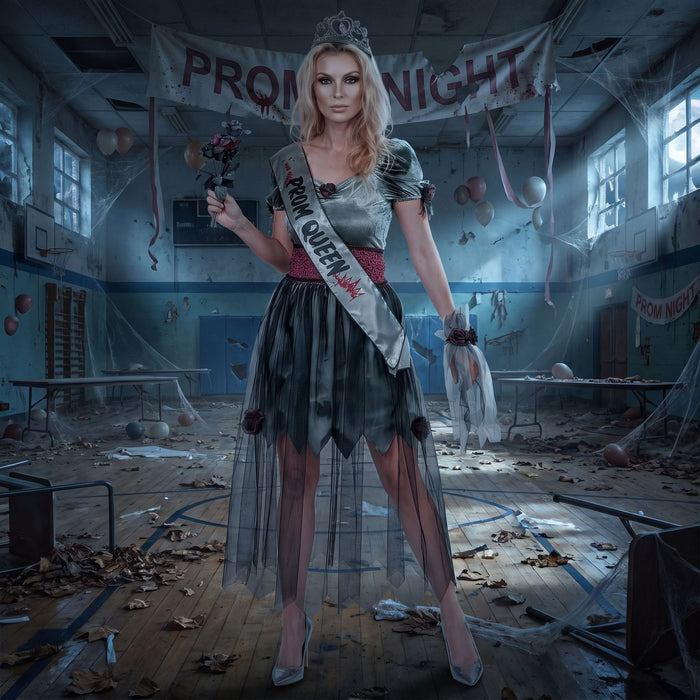 "Zombie Schönheitskönigin" Kostüm für Damen | 5-tlg.