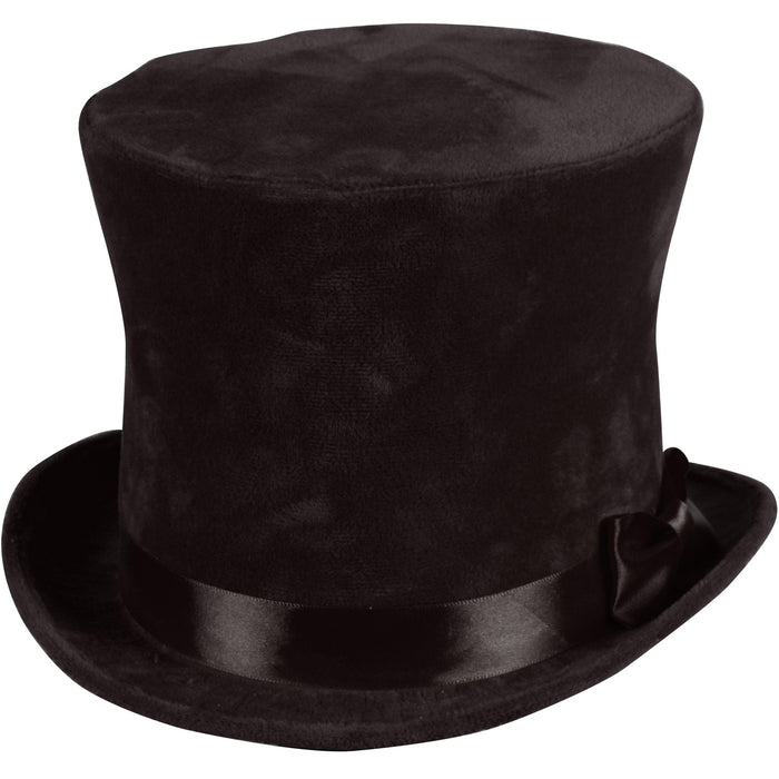 Zylinder "Flair" Velour mit Satinband 60 cm | Schwarz - Hut Erwachsene